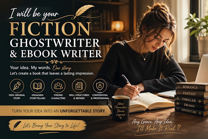be your fiction ghostwriter and ebook writer