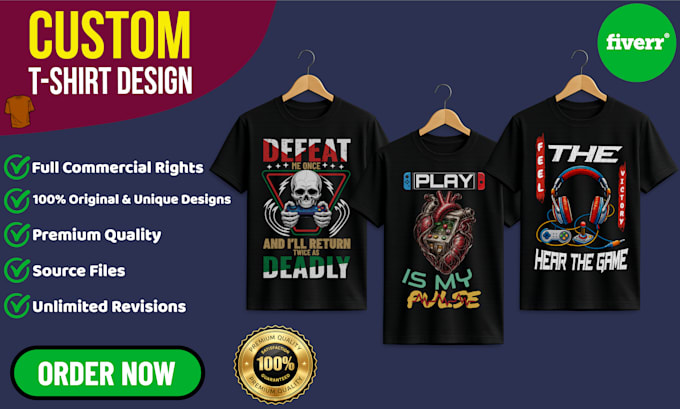 create custom, typography and trendy t shirt designs