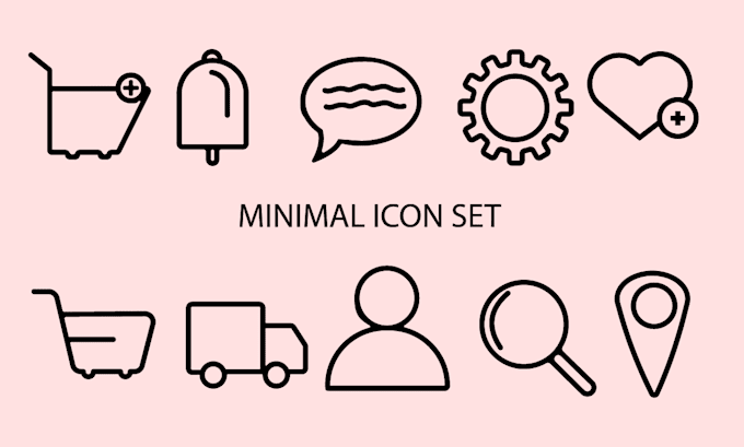 design minimal line icon set for app, website and UI
