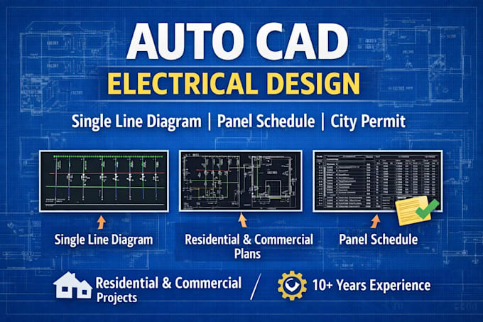 design electrical system with load calculation and autocad drafting