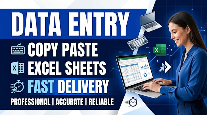 do fast and accurate data entry, copy paste and typing work