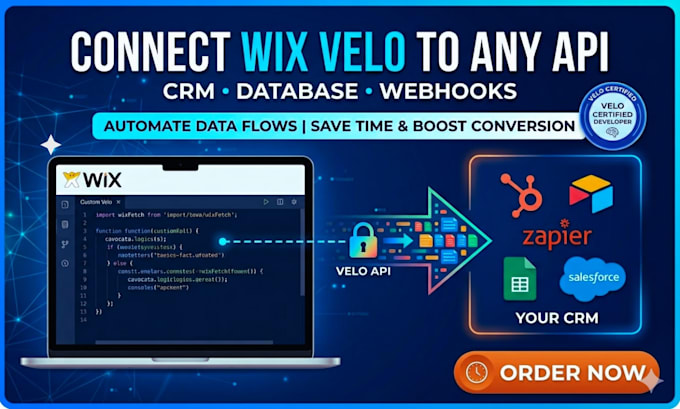connect wix velo to any external API, CRM, or database