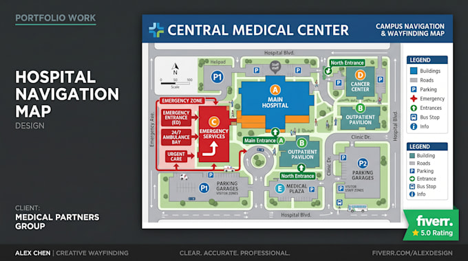 design campus map, school map, office directory map, building layout