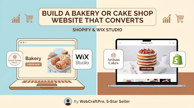 build bakery or cake shop website that converts on shopify or wix studio