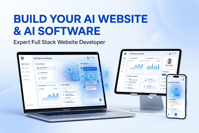 build ai web application, software, and ai website as a full stack web developer
