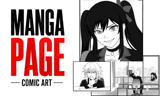 draw webtoon episode, manga page, comic panels or anime story art