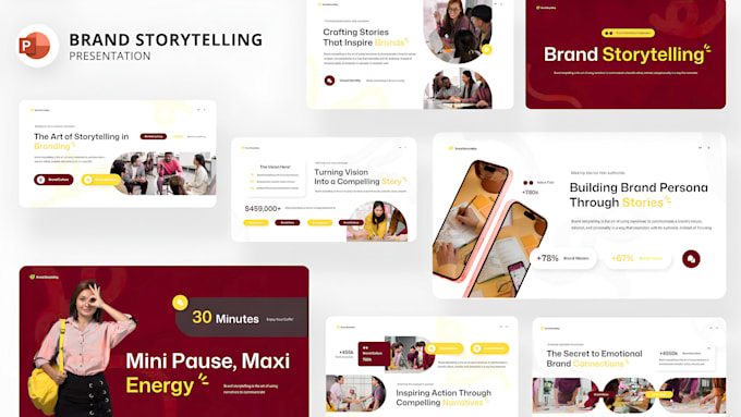 redesign editable storytelling powerpoint template, branding presentaton slides