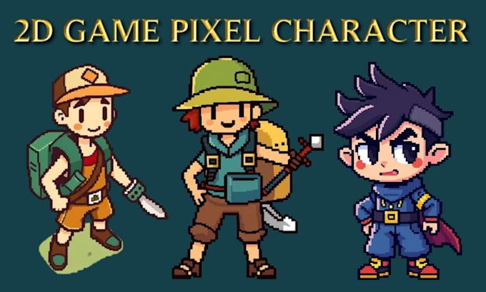 do 2d game pixel character sprite sheet art retro game asset background tileset