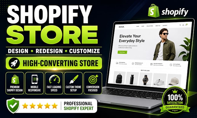 Design, redesign, customize , and build a high converting shopify store ...