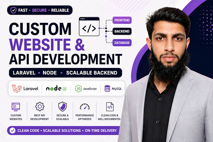 build custom websites and apis in laravel or node