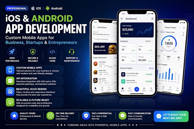 develop a custom ios and android mobile app for your business or startup