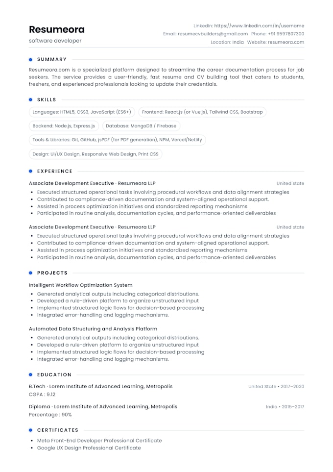build a ats friendly resume