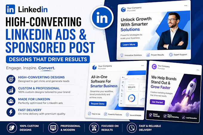 create high converting linkedin ads and sponsored post designs