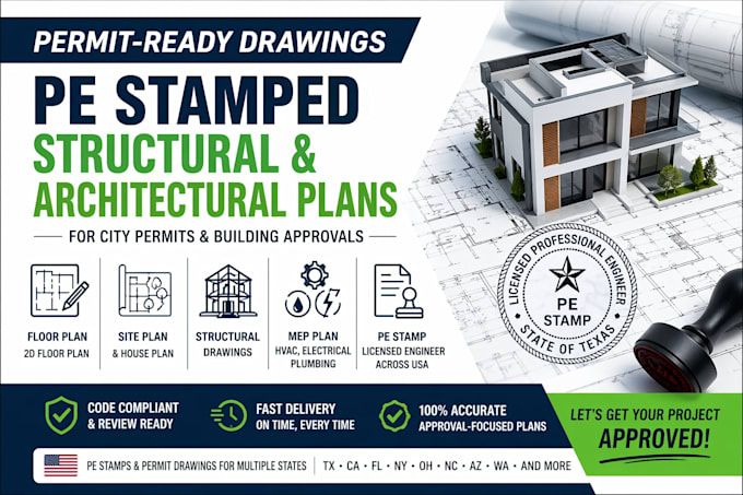 Do permit drawing with licensed engineer, pe stamp for florida ...