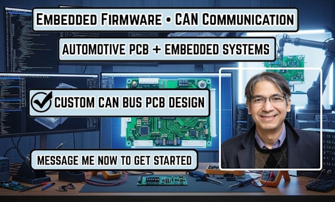 custom can bus automotive pcb design with embedded software and 3d enclosure