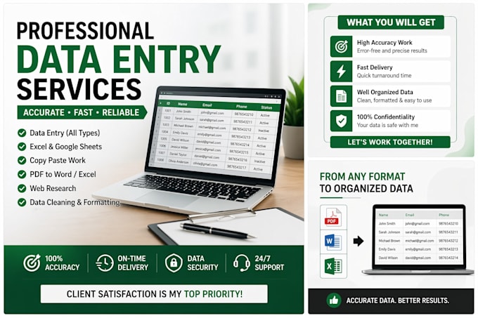 motivated freelancer with skills data entry