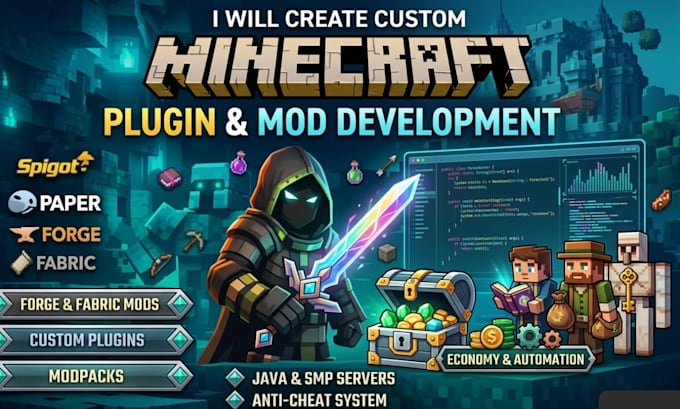 fix or setup minecraft server mod in forge, fabric mod, minecraft plugin