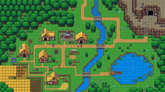 do pixel art 2d top down asset tileset background sprite sheet 2d rpg map