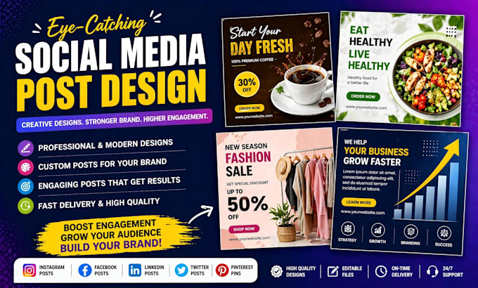 design high graphics posts for fb and insta