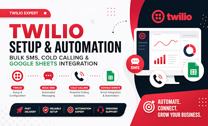 setup twilio SMS automation, cold calling and google sheets integration