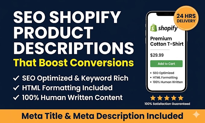 write SEO optimized product descriptions for shopify dropshipping stores