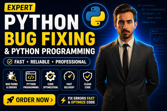 fix python bugs, debug errors and develop python scripts