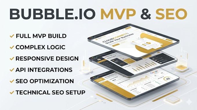 build scalable nocode bubble io mvp, bubble website, optimize the bubble io seo