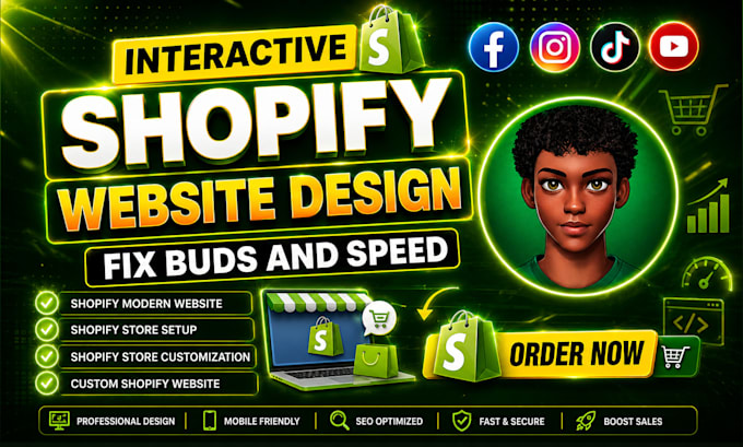 design modern 3d shopify interactive website or custom shopify store setup