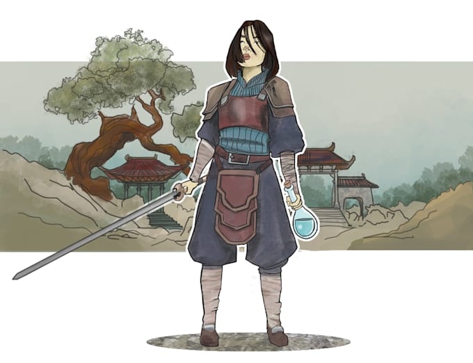 create detailed dnd or rpg character illustration no ai