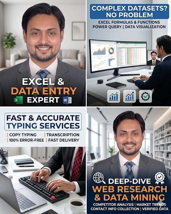 do ms excel work typing and IT support professionally