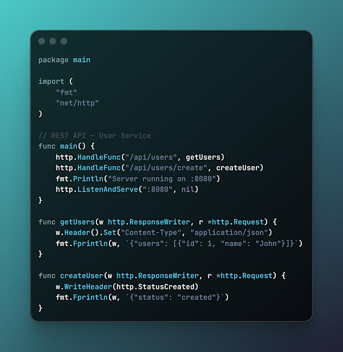 build a rest API or backend service in go or python