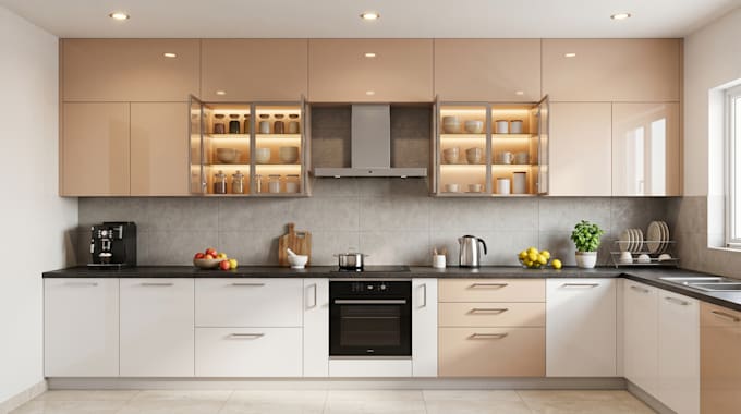 design kitchen cabinetry 2d kitchen plan and bathroom plan  interior 3d render