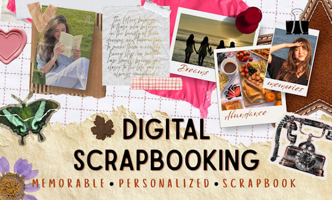 create digital memory scrapbook collage pages for you