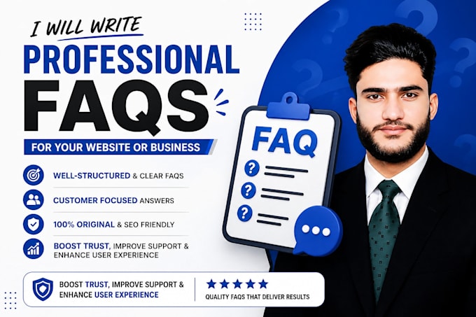 write professional faqs for your website or business
