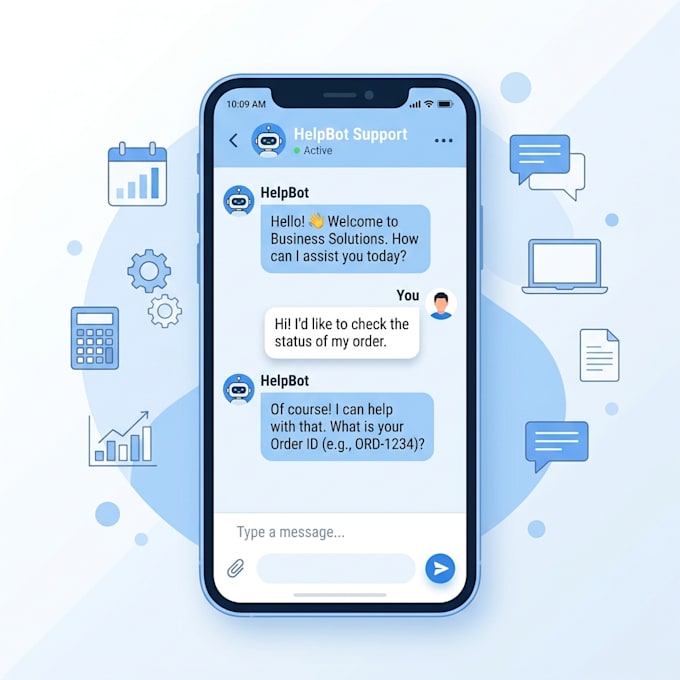 write a chatbot script for your business