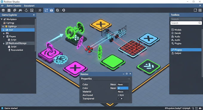 create a complete roblox simulator or tycoon game with scripts and UI