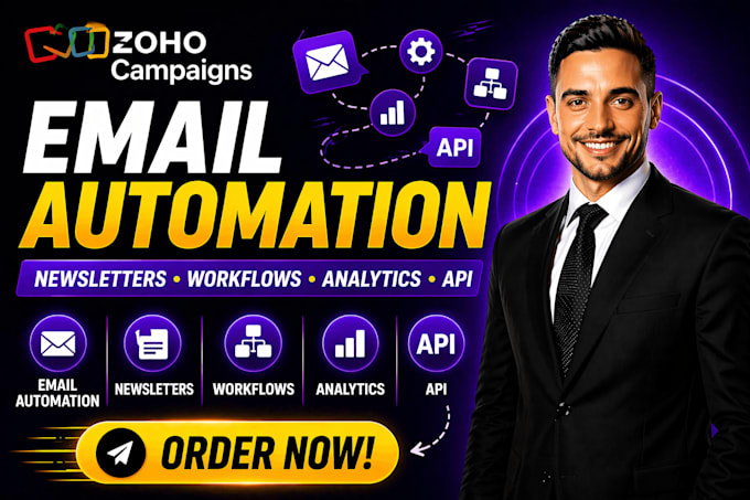 setup zoho campaigns email automation, newsletters, workflows, analytics API