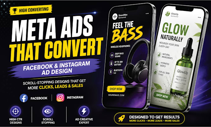 design high converting meta ads, facebook ads design