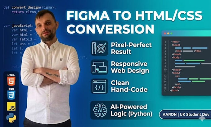 convert figma to HTML CSS with pixel perfect design