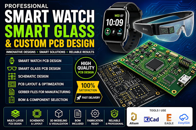 design smart watch, smart glass and custom pcb circuit