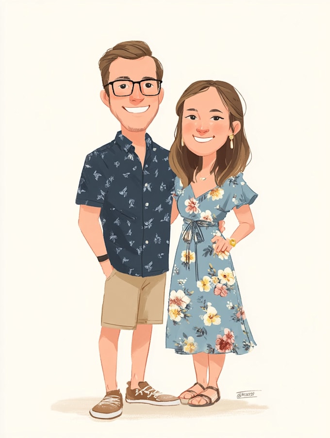 make family or couple caricature