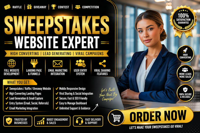create a high converting sweepstakes, raffle, giveaway website and campaign