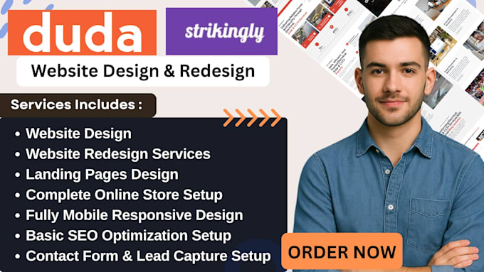 design duda website, duda website redesign, duda bug fix and strikingly website