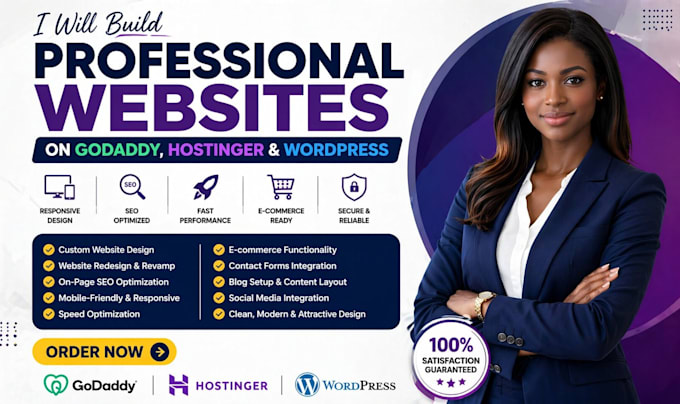 build professional websites on godaddy, hostinger and wordpress