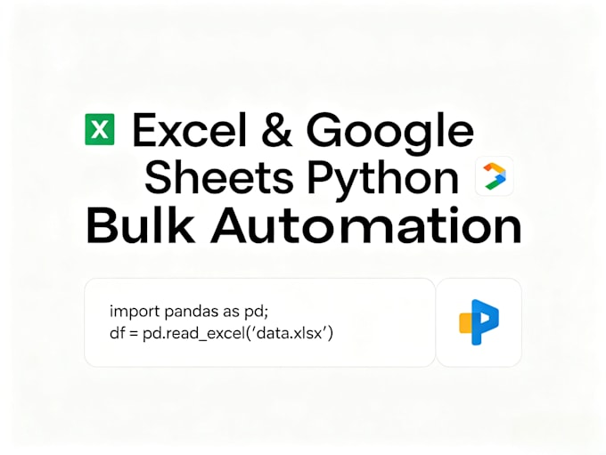 automate excel and google sheets, python pandas, bulk data processing