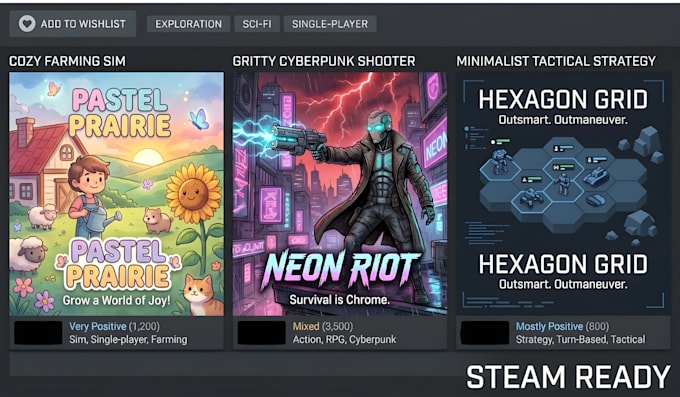 Design steam capsule art game thumbnail and steam header by Malik_833 ...
