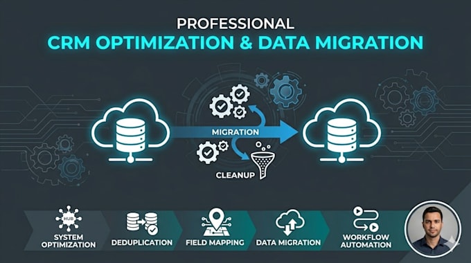 perform CRM data migration, cleanup, and process optimization