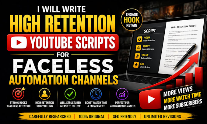 write high retention youtube scripts for faceless automation channels