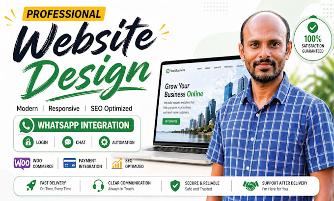 build a modern business website with whatsapp integration