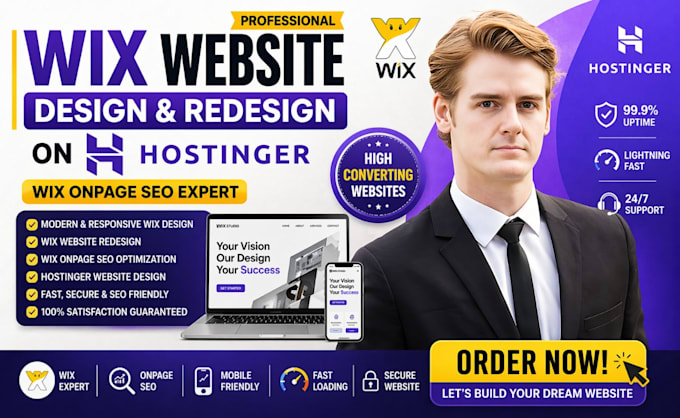 build wix website redesign hostinger website design, wix onpage seo, hostinger